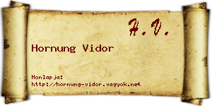 Hornung Vidor névjegykártya